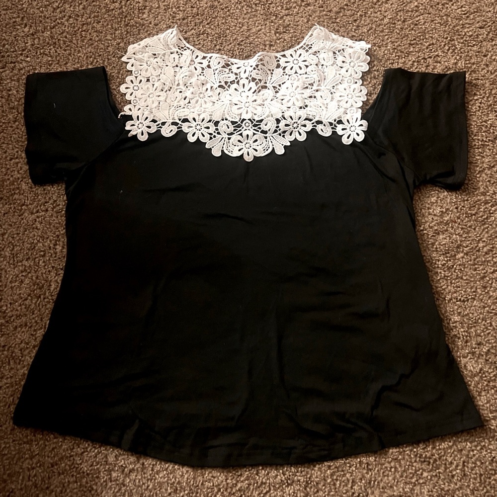 Black top with Floral lace.